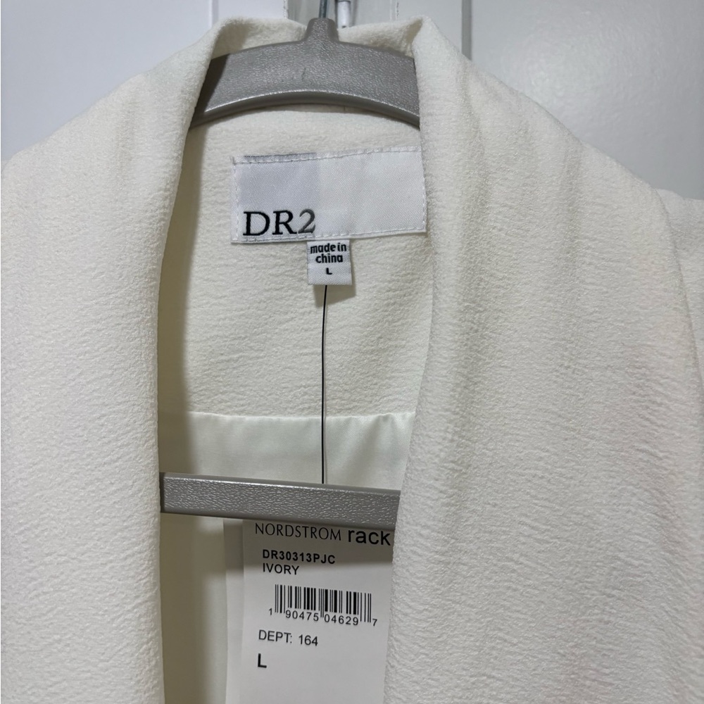 DR2 Ivory Lightweight Open-Front Blazer